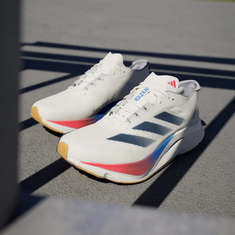 Adidas Adizero Boston 12 Core White / Dark Blue / Pure Ruby (JI4476)