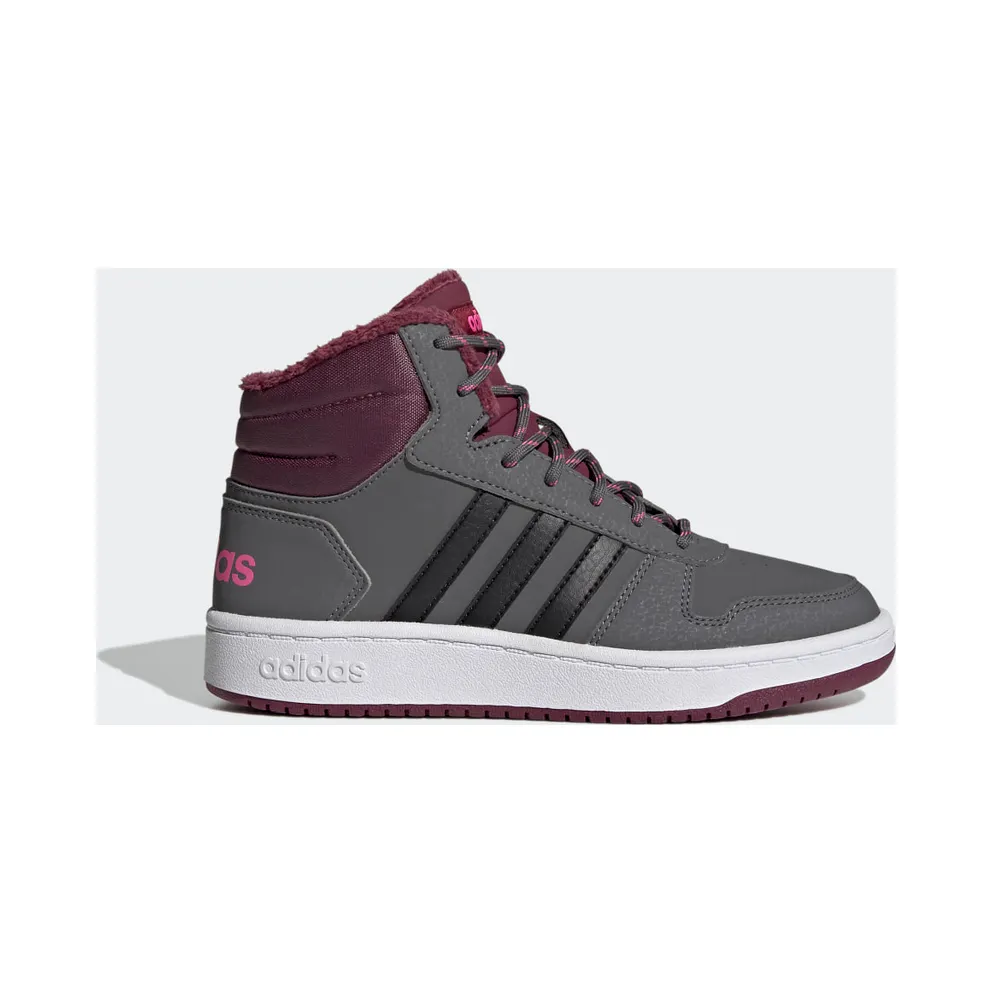adidas Hoops 2.0 Mid Schuh Grey Five / Core Black / Screaming Pink (GZ7796)