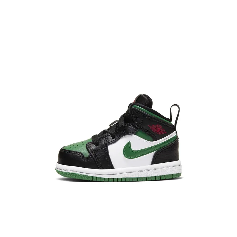 Jordan 1 Mid Pine Green (TD) Black/White/Gym Red (640735-067)