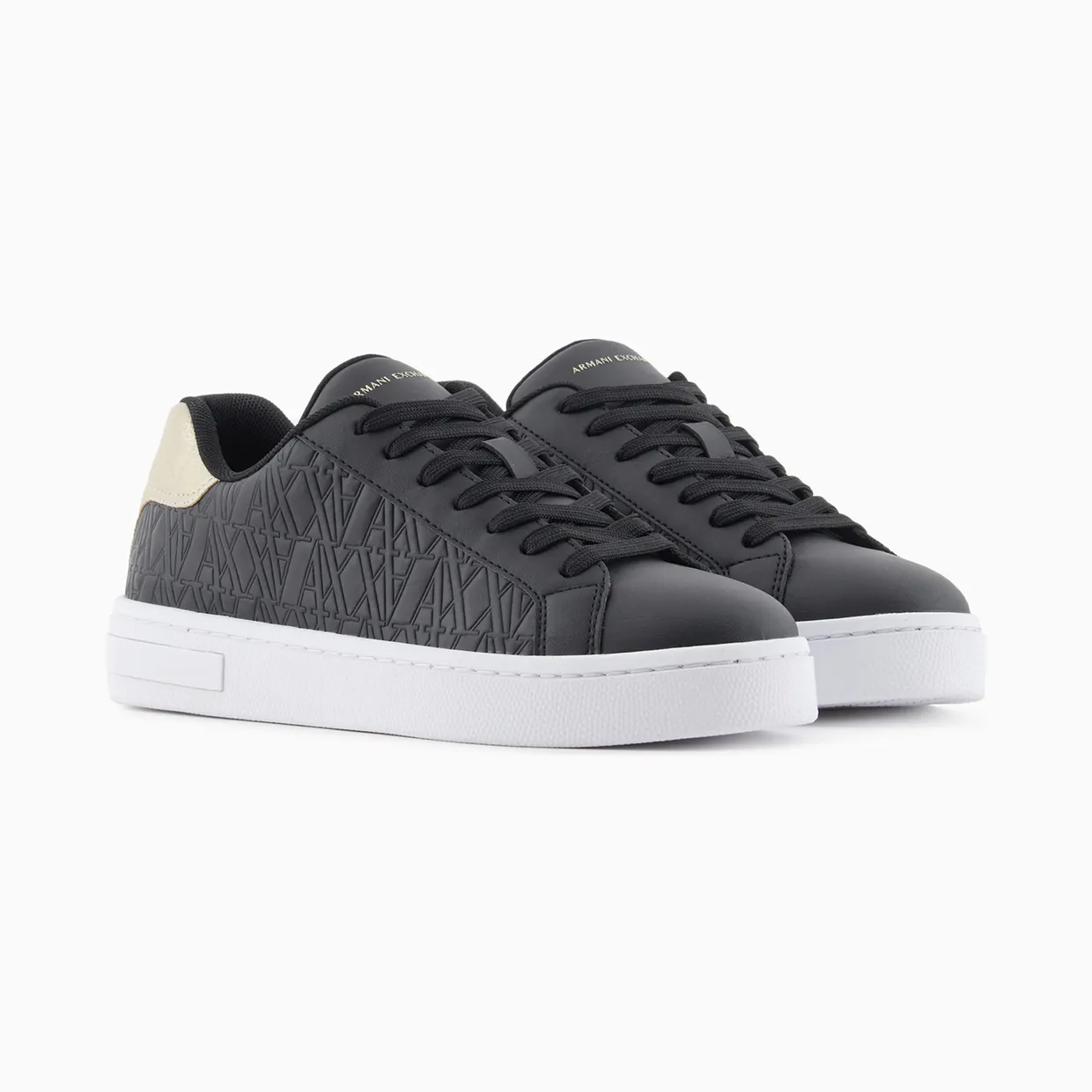 Armani Low-Top Sneakers With Embossed Pattern And Contrast Heel (XDX165-XV891-T780) (2)