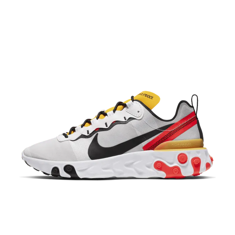 Nike React Element 55 White Black Crimson Gold White/Black-Bright Crimson-University Gold (BQ6166-102)