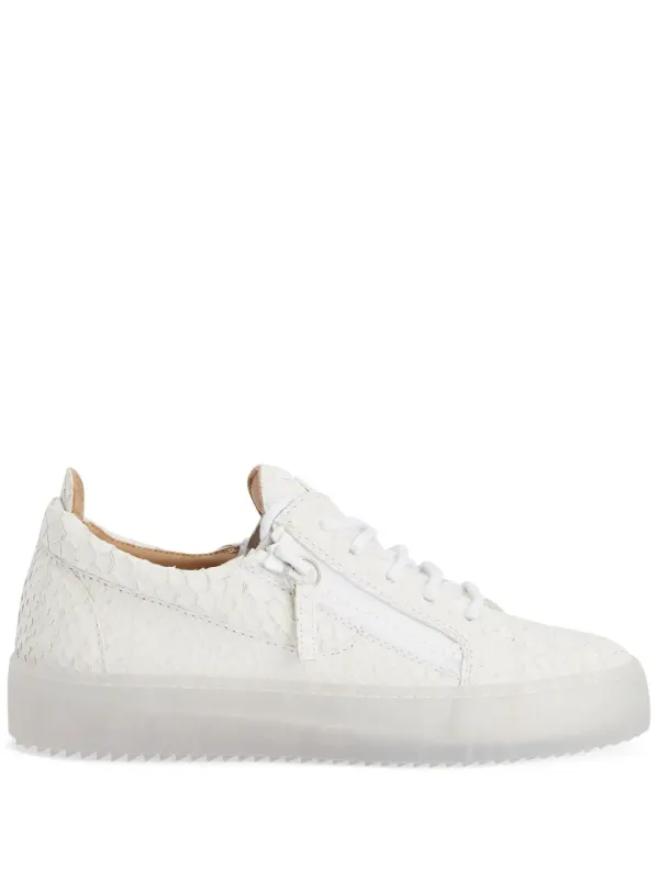 Giuseppe Zanotti Frankie sneakers with slangenhuid-effect – White (RM20051001)