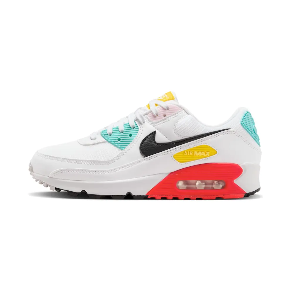 Nike Air Max 90 “White / Black / Pink Foam / Bright Crimson” (FZ3622-100)