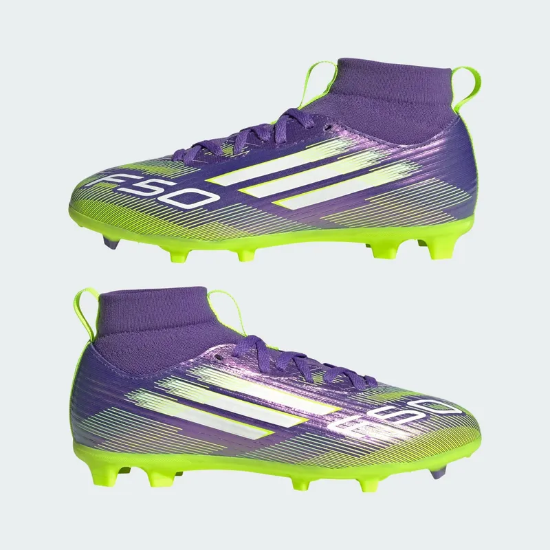 adidas F50 League Mid-Cut FG/MG Purple Rush Cloud White Lucid Lemon (JI3547)