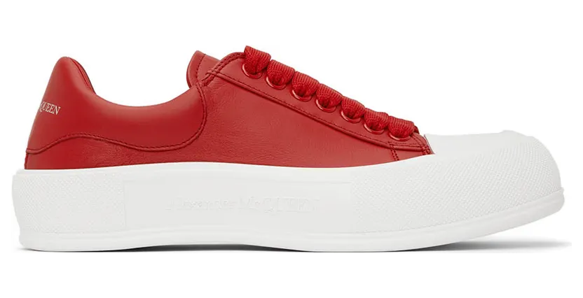 Alexander McQueen Red Deck Plimsol Sneakers (705201WHRU0)