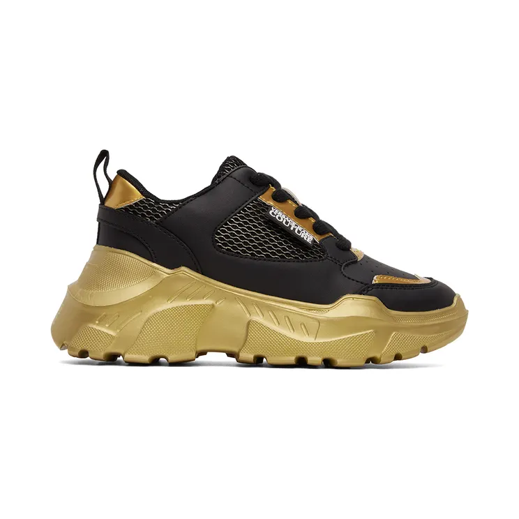 Versace Jeans Couture Black & Gold Speedtrack Sneakers (E73VA3SC2EZP134)