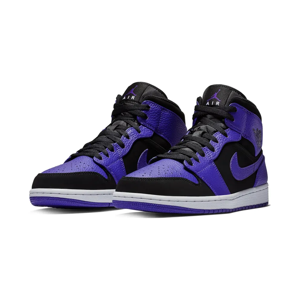 Jordan 1 Mid Black Dark Concord Black/Dark Concord-White (554724-051)