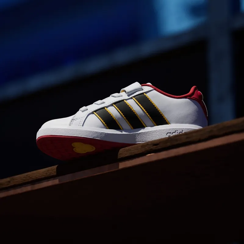 Adidas adidas Disney Mickey Mouse Grand Tennis Shoes Kids Cloud White / Core Black / Bold Gold (JQ8067)