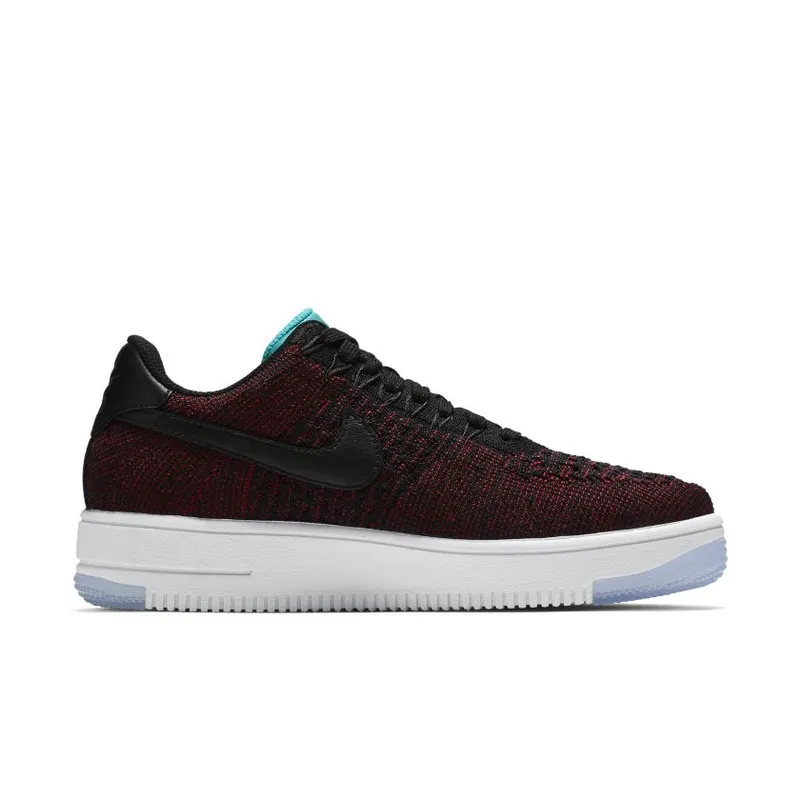 Nike Af1 Flyknit Low Black Black Team Red (W) (820256-002)