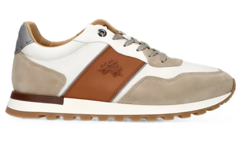 La Martina Heritage met suède vlakken “White” (LFM2510404060)