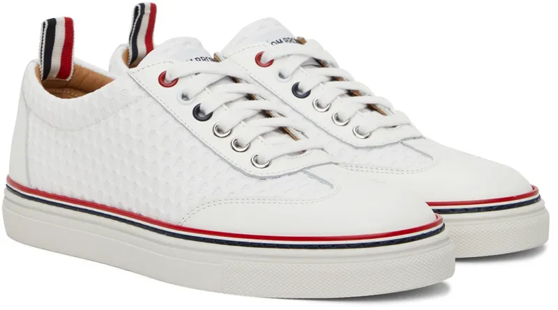 Thom Browne White Leather & Mesh (FFD115A-03193)