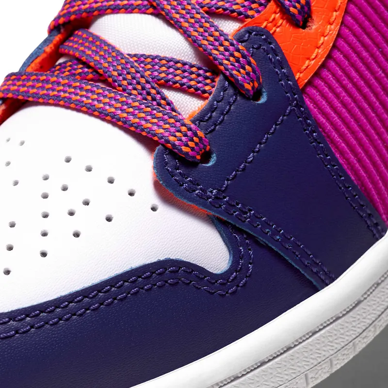 Jordan 1 Mid Fire Pink Barely Grape (PS) Fire Pink/Barely Grape-Hyper Crimson-Regency Purple (640737-602)
