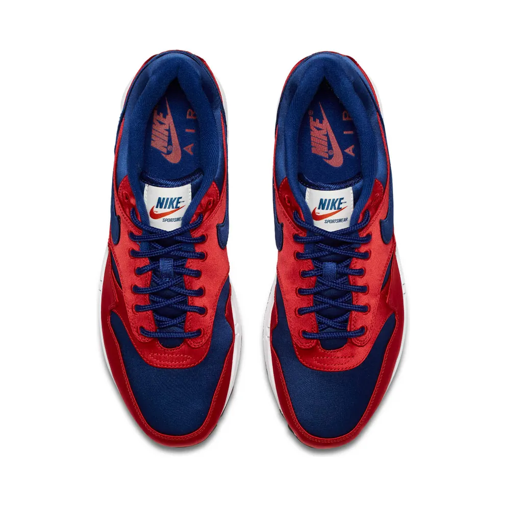 Nike Air Max 1 Satin University Red Deep Royal Blue University Red/White-Black-Deep Royal Blue (AO1021-600)
