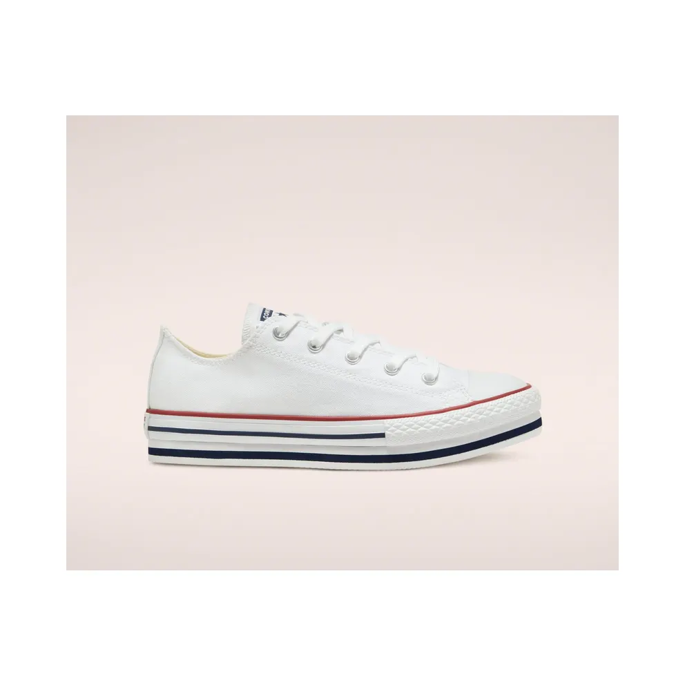 Converse Everyday Platform Chuck Taylor All Star Low Top für ältere Kinder White White (668028C)