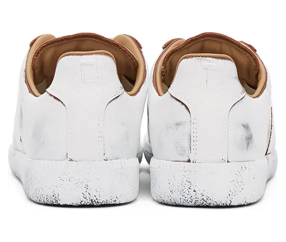 Maison Margiela Brown & White Paint Crack Replica Sneakers (S37WS0562 P3714 H8321) (4)
