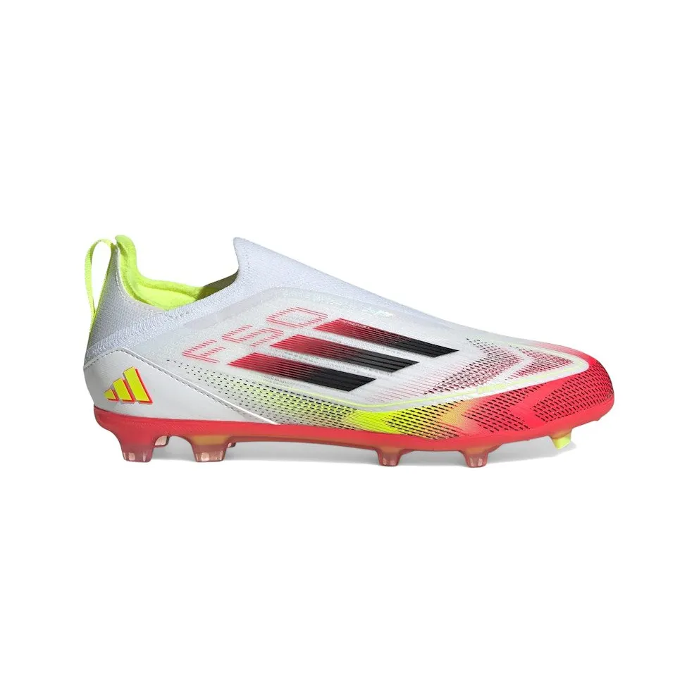 adidas F50 Elite Laceless Firm Ground Boots Kids “Cloud White / Core Black / Solar Yellow” (IE1302)