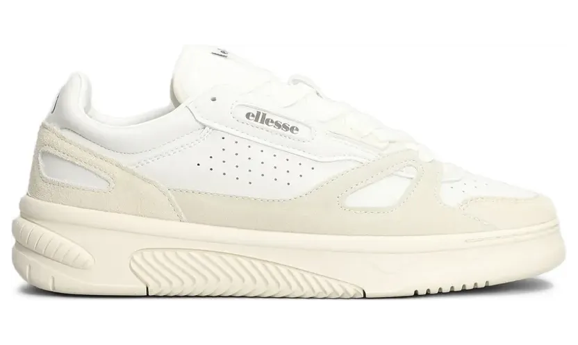 Ellesse Miles leren met vlakken “White” (MILES001)