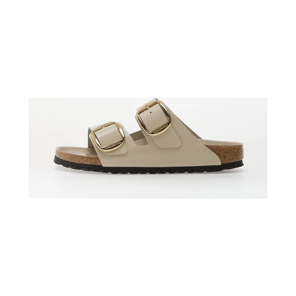 Birkenstock Arizona Big Buckle Natural Leather Patent High-Shine Oyster