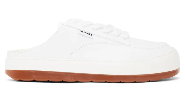 Sunnei White Leather Lace-Up Dreamy Sabot Sneakers (DS01WHITE)