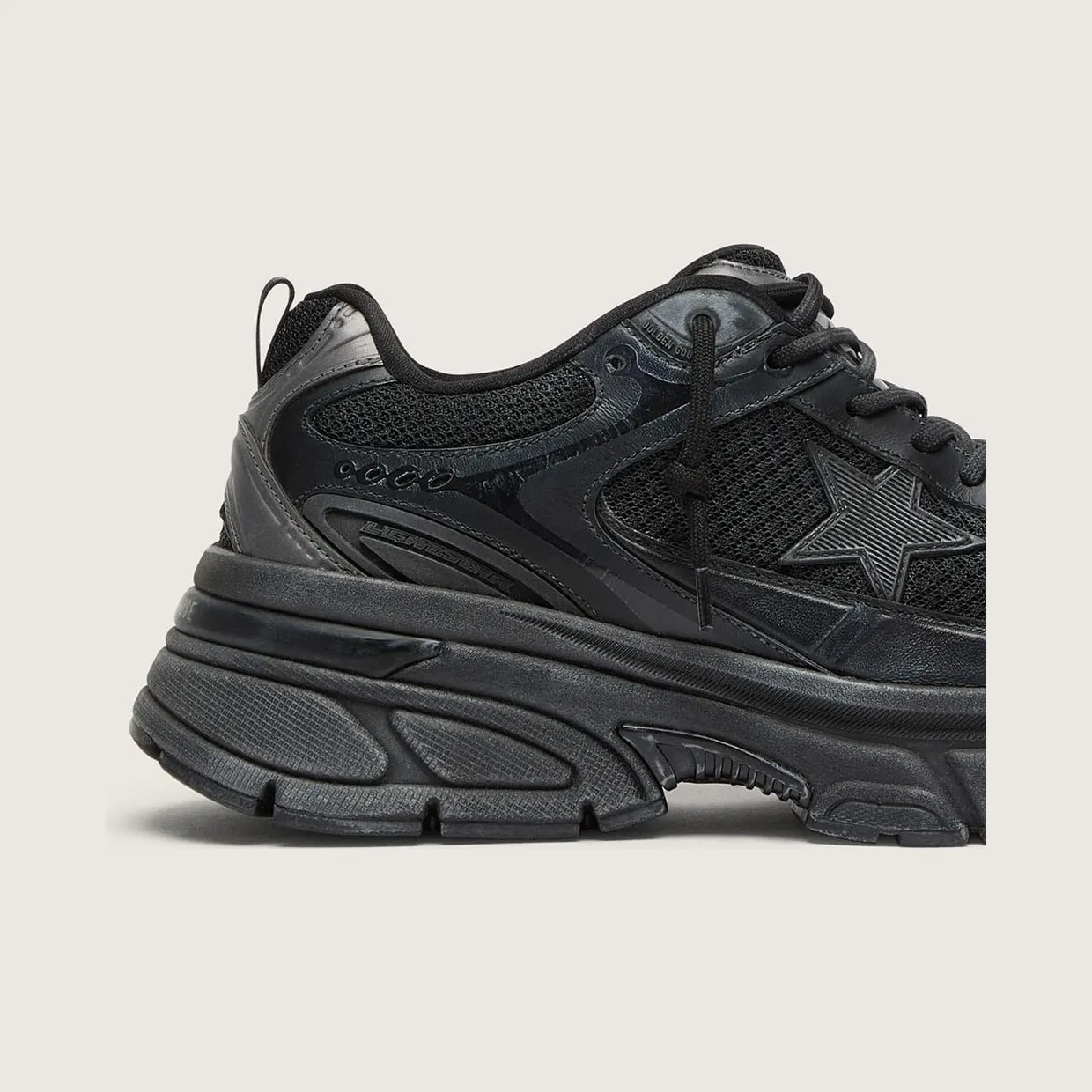 Golden Goose Men’S Lightstar With Black Leather And Mesh Upper And Black Star (GMF00724.F006473.90100) (4)