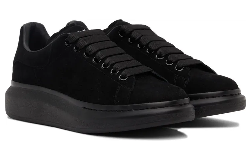 Alexander McQueen Black Suede Oversized Sneakers (553761WHV67) (4)