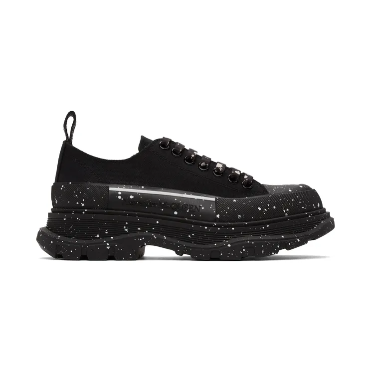 Alexander McQueen White Paint Tread Slick Low Sneakers (682414W4MVI)