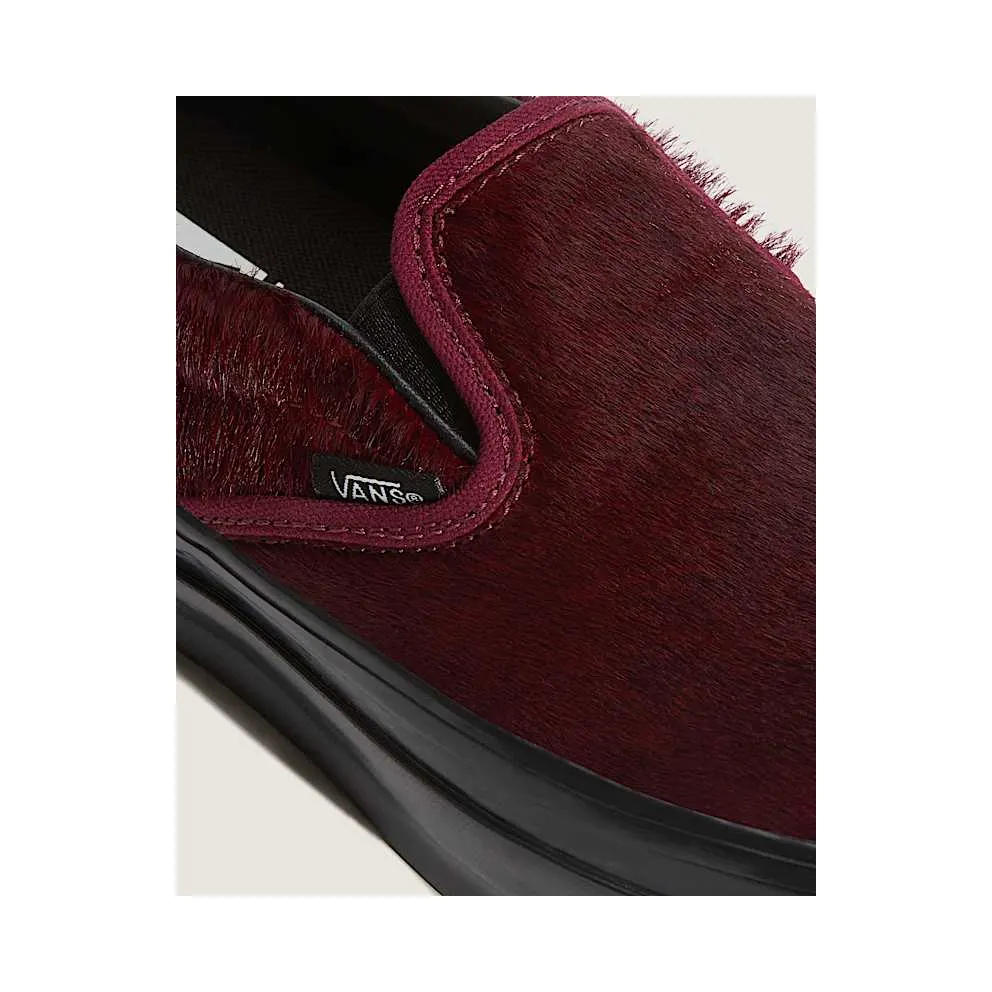 Vans Classic Slip-On 98 LX “Pony Hair Burgundy Black” (VN000EEZBRG)