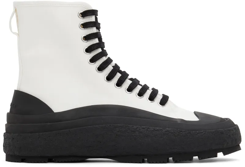 Jil Sander Off-White Canvas High-Top (JI37522A_15600)