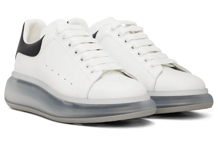 Alexander McQueen White & Navy Oversized Sneakers (709817WICY1) (4)