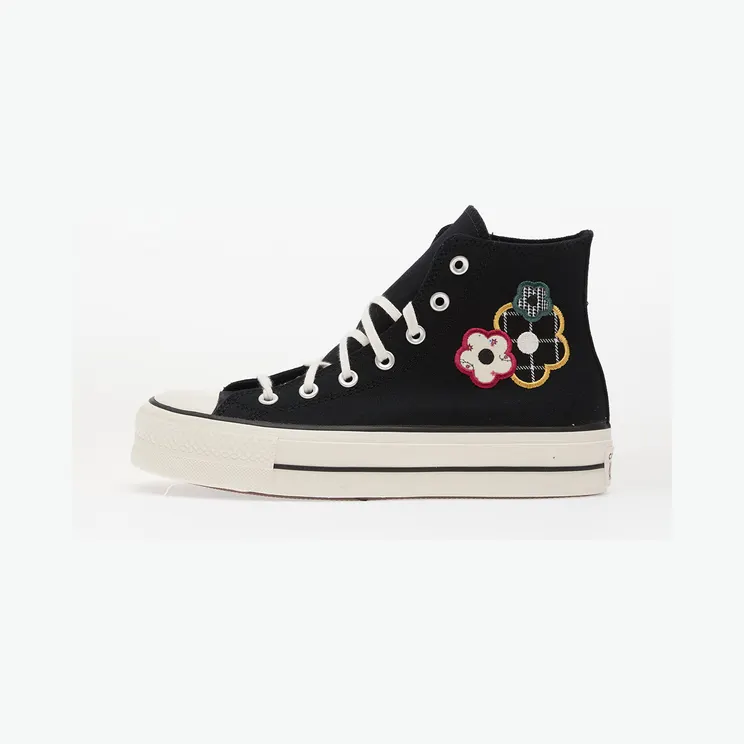Converse Chuck Taylor All Star Lift Platform Floral Patchwork Hi “Black / White / Sunny Angle” (A15534C)