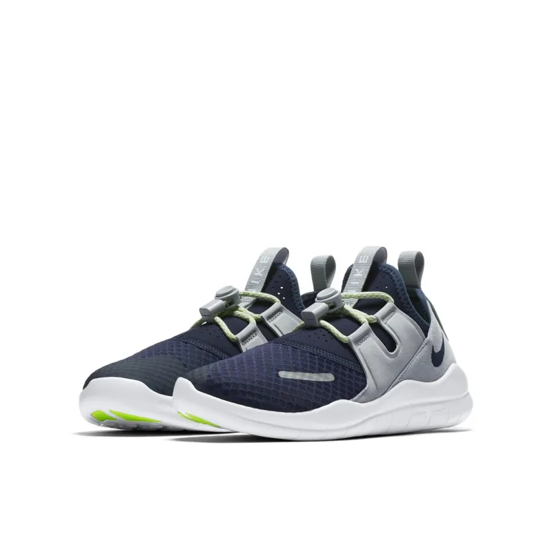 Nike Free RN CMTR 2018 Navy Grey (GS) Midnight Navy/Obsidian-Wolf Grey-Liquid Lime-White (AH3460-400)