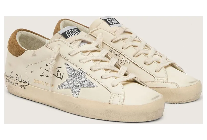 Golden Goose Women’S Super-Star In Nappa With Silver Glitter Star And All-Over Lettering (GWF00101.F007130.10747) (2)