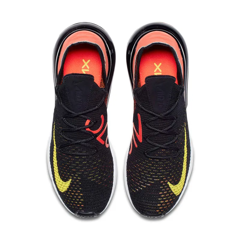 Nike Air Max 270 Flyknit Black Bright Crimson Yellow Strike (W) Black/Bright Crimson-Yellow Strike (AH6803-003)