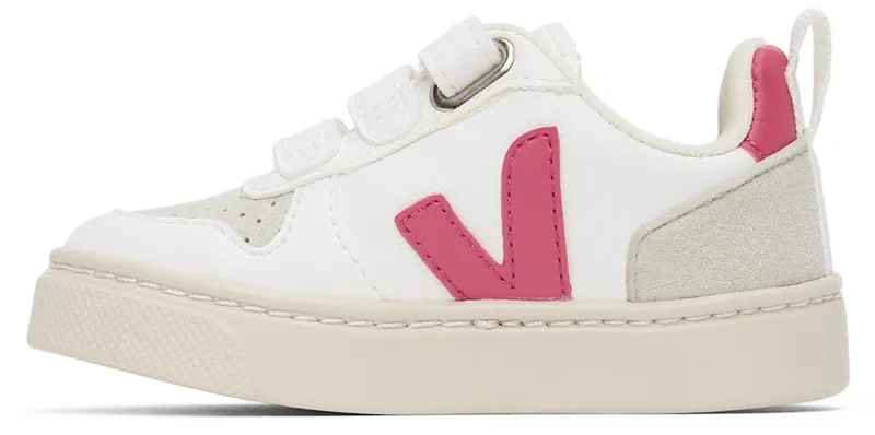 Veja Baby White & Pink Vegan V-10 Velcro (CV0702857)
