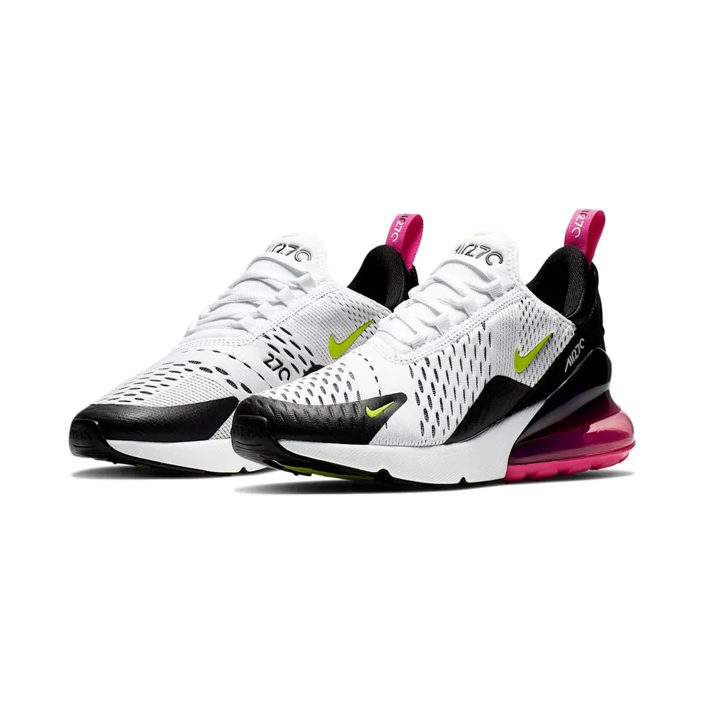 Nike Air Max 270 White Black Laser Fuchsia Volt (GS) White/Black-Laser Fuchsia-Volt (943345-102)
