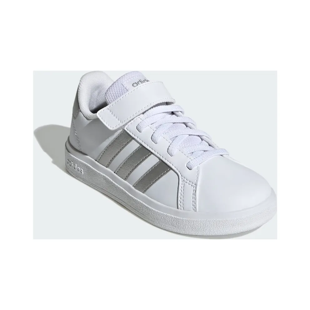 Adidas Grand Court Elastic Lace and Top Strap Cloud White / Matte Silver / Matte Silver (GW6516)