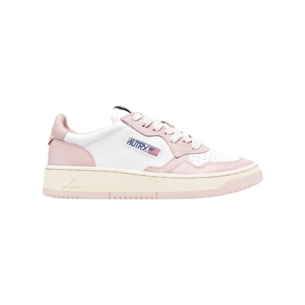Autry Medalist Leather Low White Pink Cream (AULW-WB09)