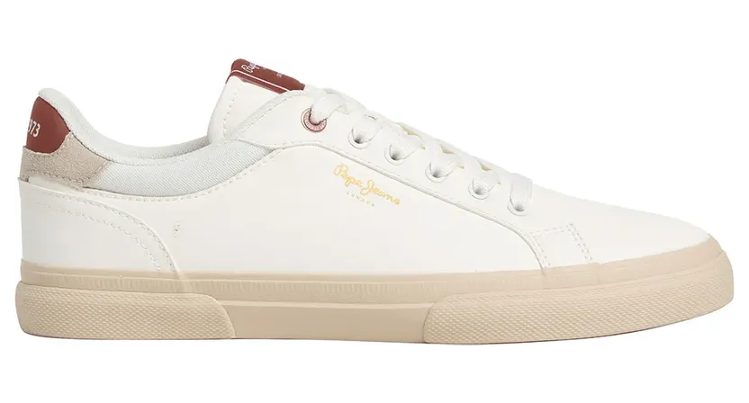 Pepe Jeans PèPè sneaker Sand / Ombergrijs / Rood / Wit (PMS300028-804)