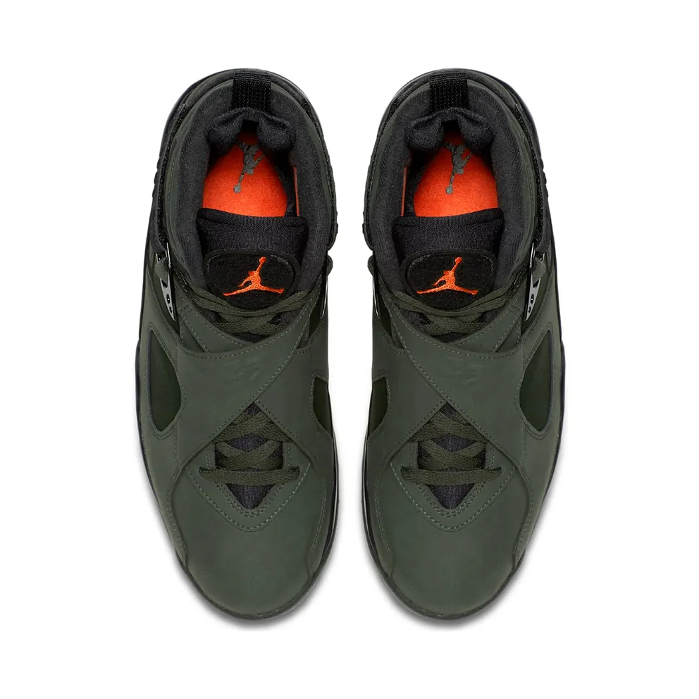 Jordan 8 Retro Take Flight “Undefeated” Sequoia/Black-Wolf Grey-Max Orange (305381-305)