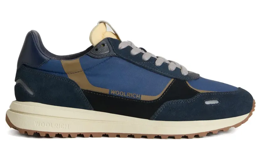 Woolrich Retro suède met vlakken “Blue” (CMWFFO2030MRUWFA70)