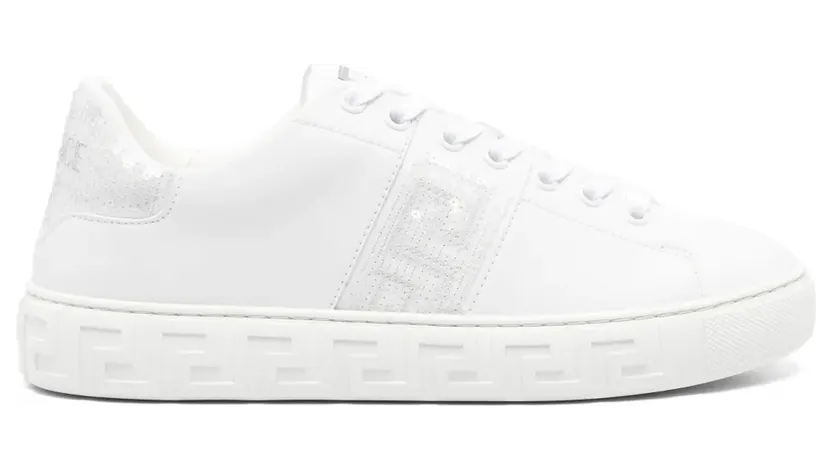 Versace Sneakers mit Greca-Verzierung – Weiß (10135681A11548)