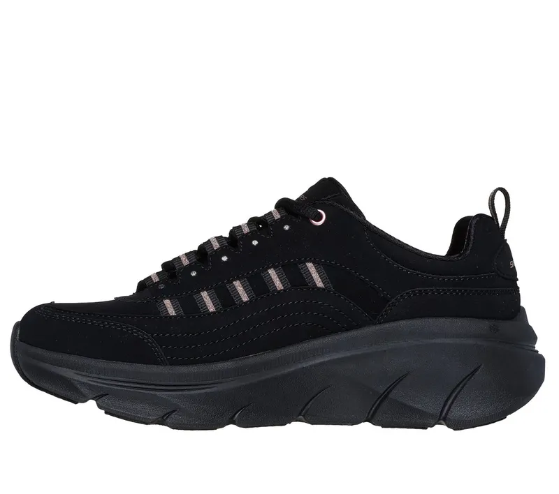Skechers Relaxed Fit: D’Lux Walker 2.0 – Golden Step Sneaker Black/Roos Gold