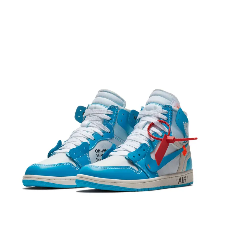 Air Jordan x Off White Nike AJ I 1 ‘Powder Blue’ (UNC) (2018) (AQ0818-148)