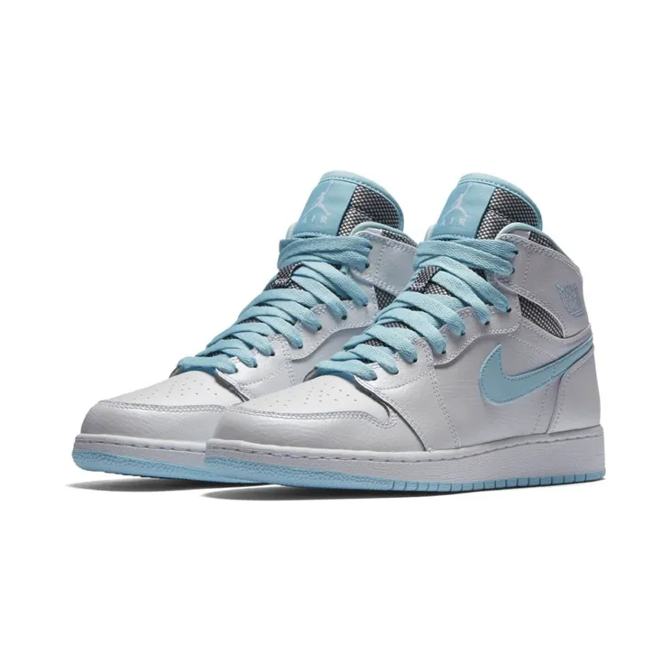Air Jordan 1 Retro High’White Still Blue’ GG White/White-Still Blue (332148-106)