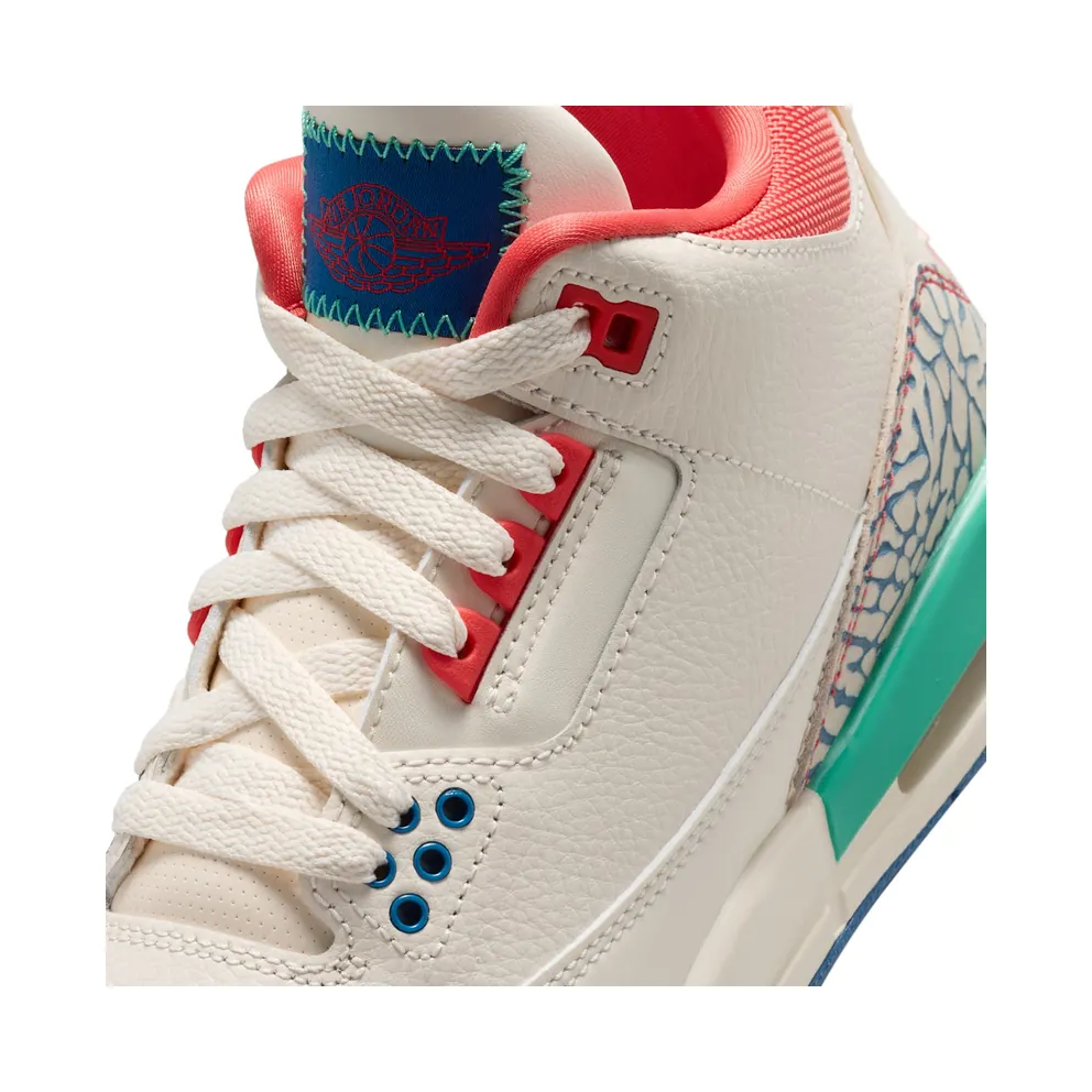 Air Jordan 3 – Play Your Way – “Chalk / True Blue / Kinetic Green / Track Red” (IO2076-100)