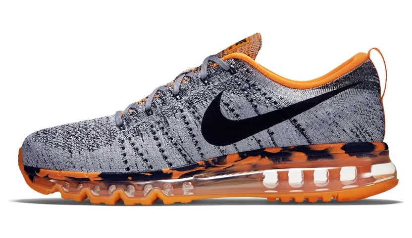 Nike Flyknit Max Wolf Grey Black Orange
