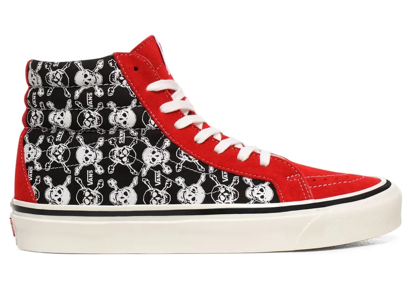 Vans Sk8-Hi 38 DX ‘Skulls Red Black’ Skulls/Red/Black (VN0A38GFX7Z)