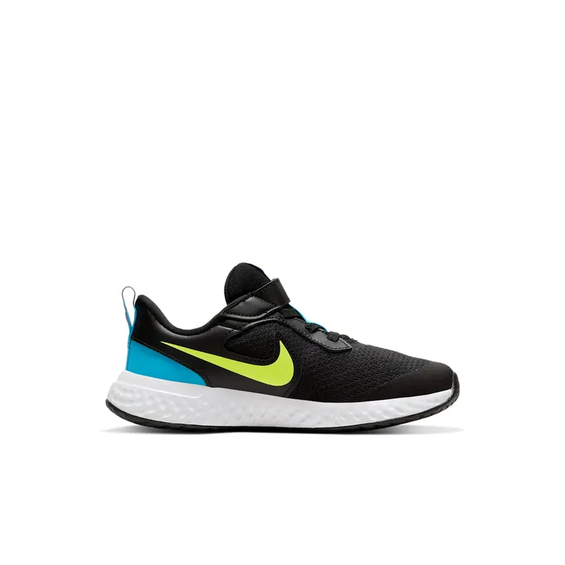 Nike Revolution 5 Lemon Venom (PS) Black/Laser Blue/Hyper Crimson (BQ5672-076)