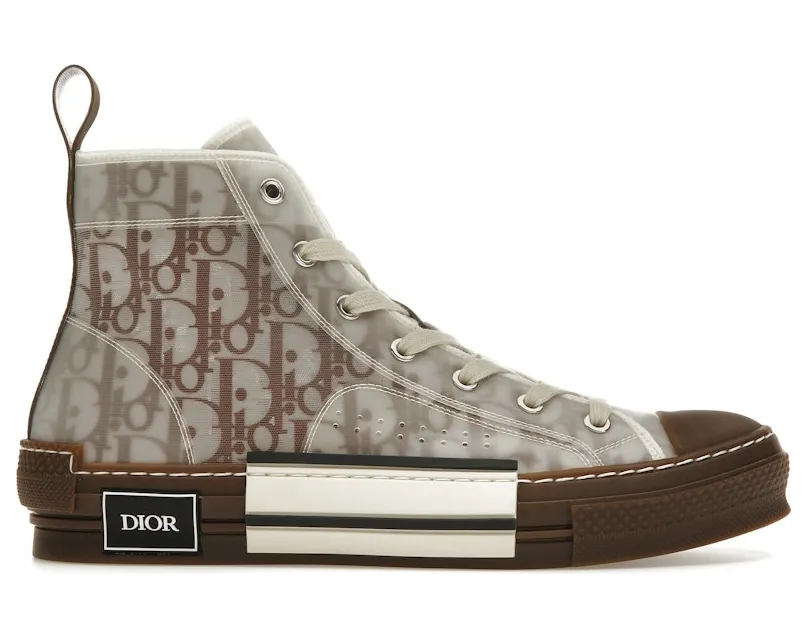Dior B23 High Top Coffee White Dior Oblique (3SH118ZMK_H761)