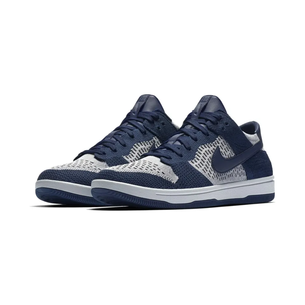 Nike Dunk Low Flyknit College Navy Pure Platinum College Navy/Pure Platinum-Black-Wolf Grey (917746-400)